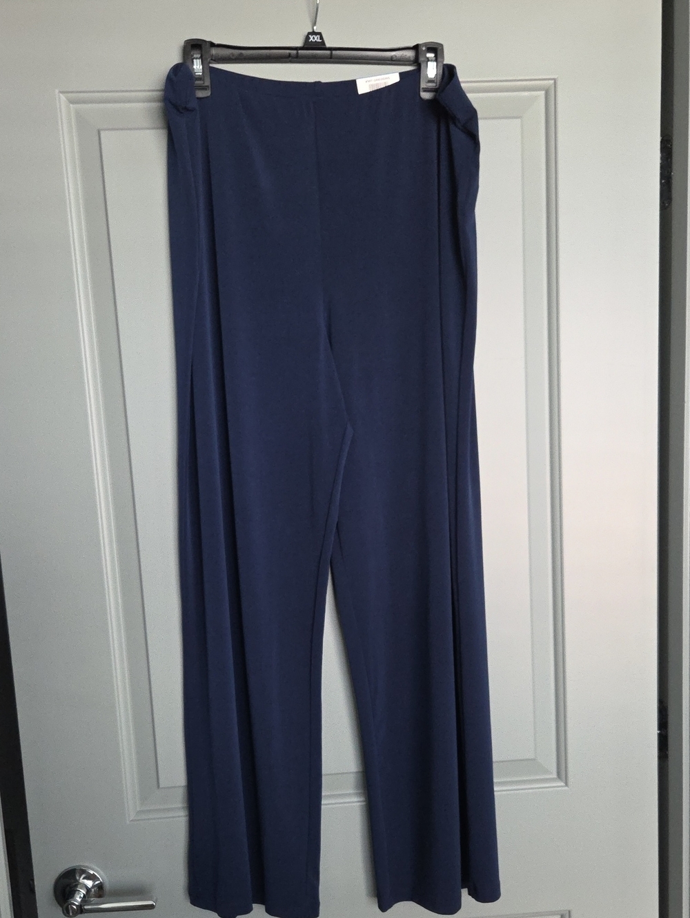 JM Collection Navy Wide-Leg Pull-On Pants